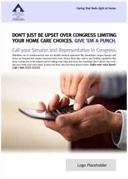 Advertisement for The American Association for Homecare, a Washington based advocacy group for the durable medical equipment market.
